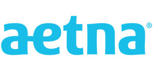 The image shows a logo with the text AETNA prominently displayed in a stylized font, suggesting it is related to healthcare services.
